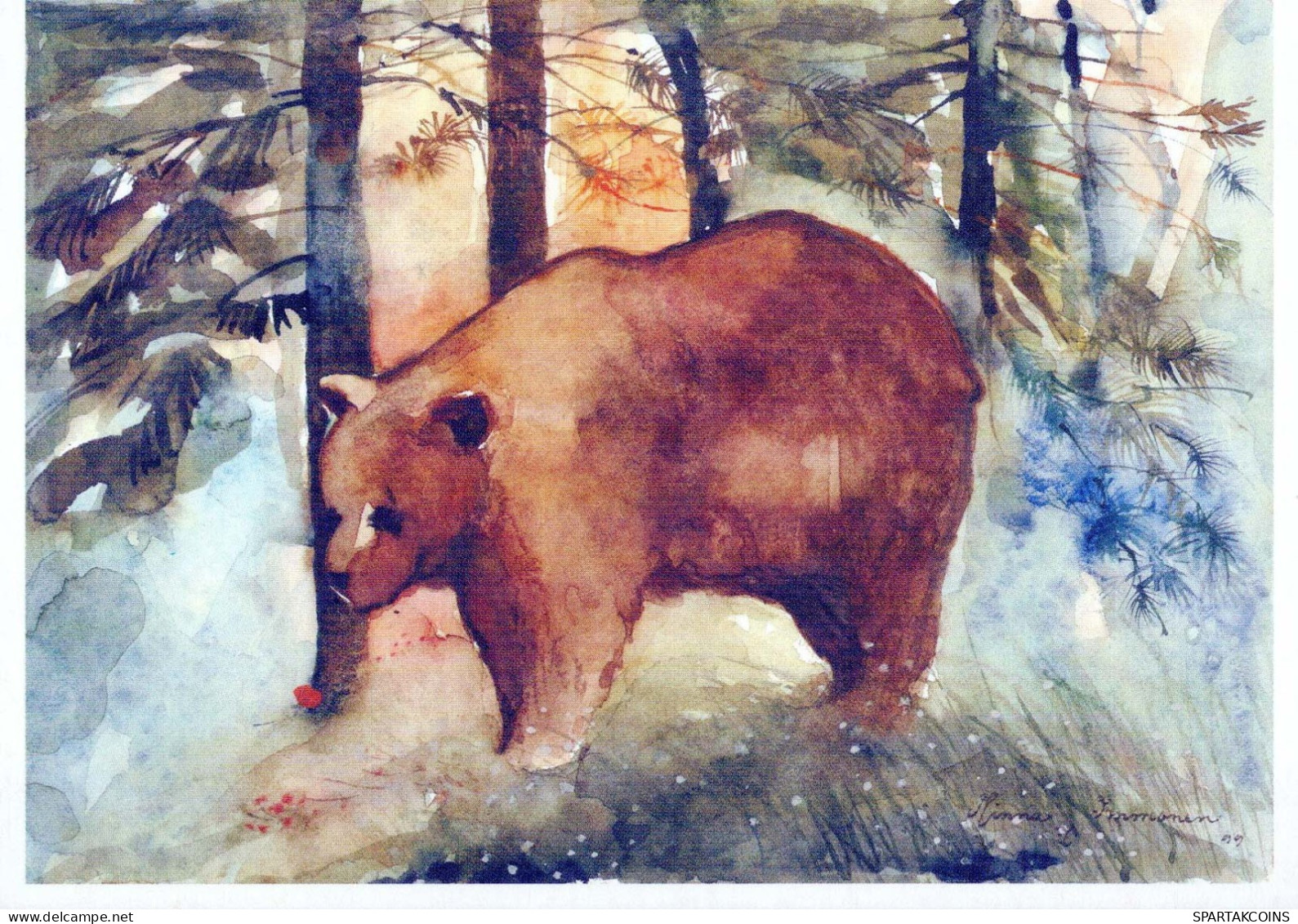 NASCERE Animale Vintage Cartolina CPSM #PBS355.IT - Bears