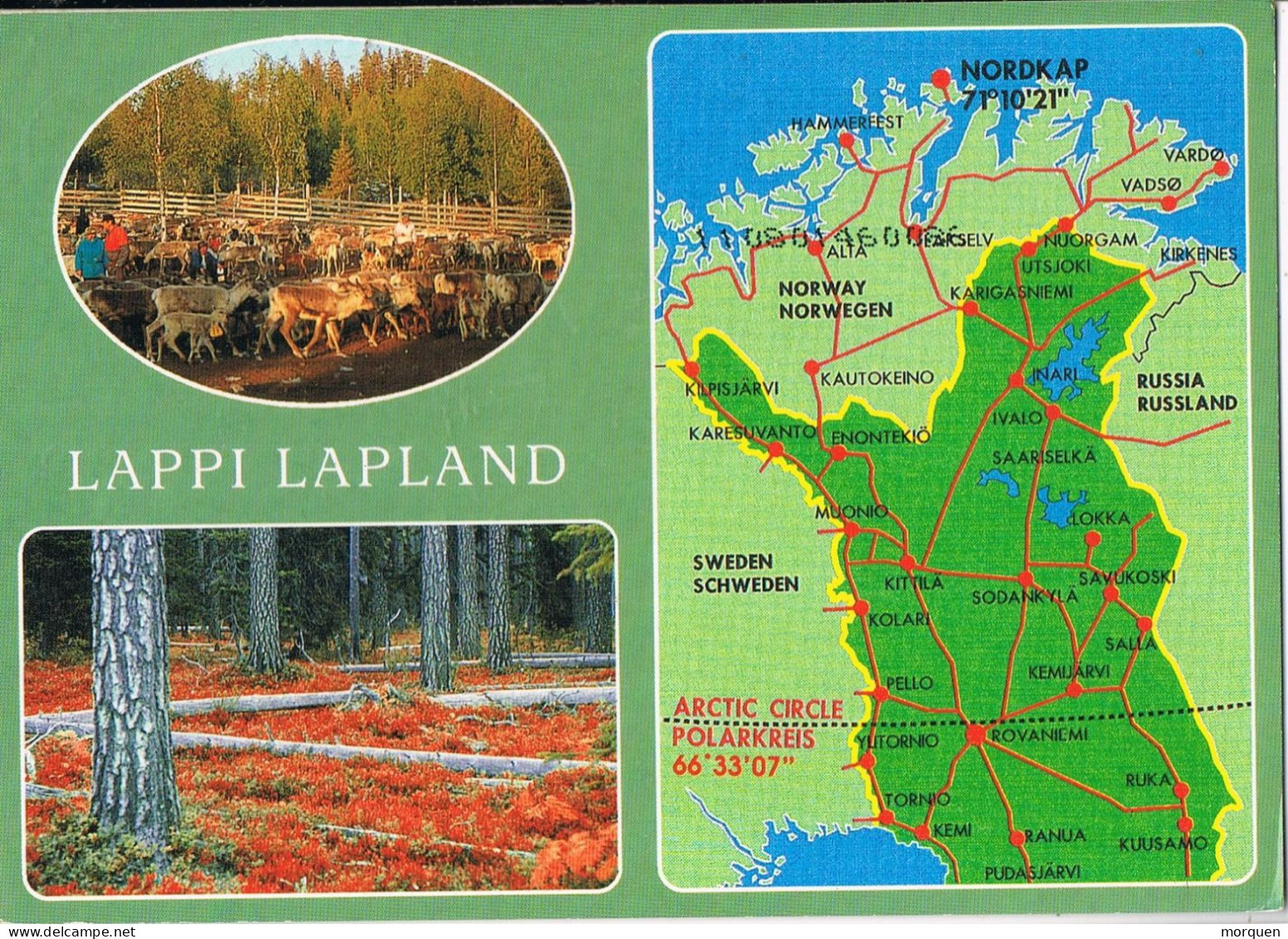 55123. Postal Aerea NAPAPIIRI (Finland) Suomi 1999. ARTIC CIRCLE. Papa Noel. Vista LAPPI- Lapland - Brieven En Documenten