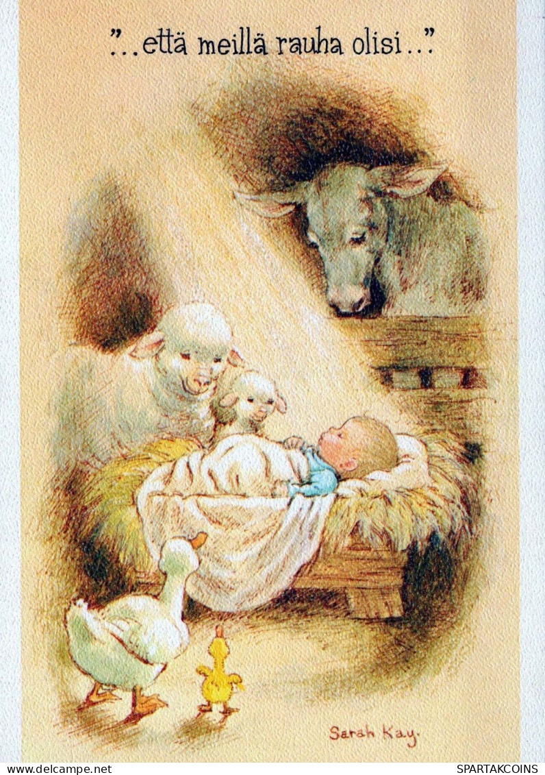 CRISTO SANTO Gesù Bambino Natale Religione Vintage Cartolina CPSM #PBP815.IT - Jésus