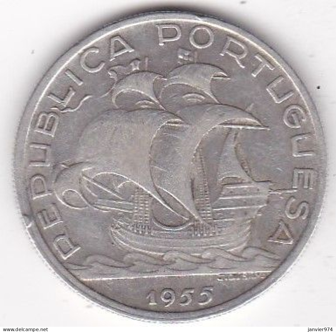 Portugal. 10 Escudos 1955, En Argent, KM# 586 - Portugal