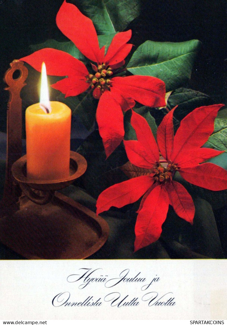 Buon Anno Natale CANDELA Vintage Cartolina CPSM #PBN623.IT - Nouvel An