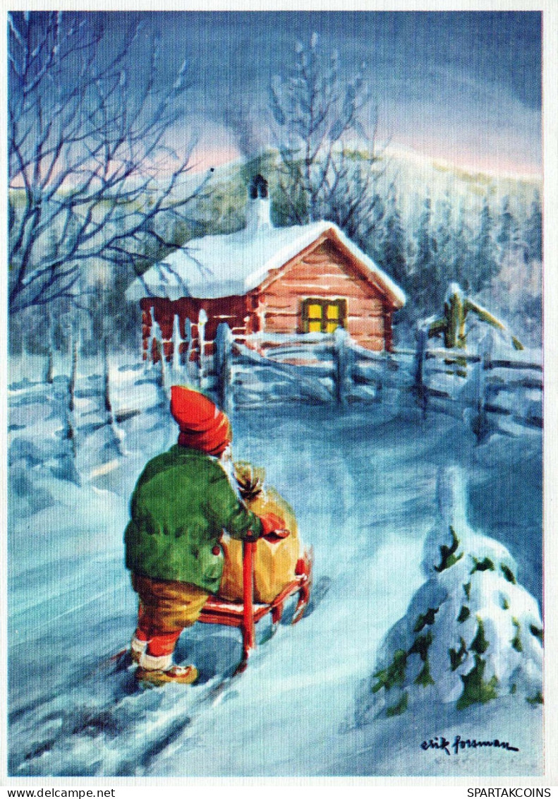 Buon Anno Natale GNOME Vintage Cartolina CPSM #PBL923.IT - Nouvel An