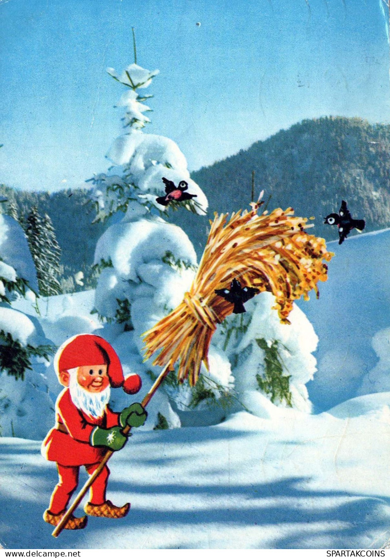 Buon Anno Natale GNOME Vintage Cartolina CPSM #PBL708.IT - Nouvel An