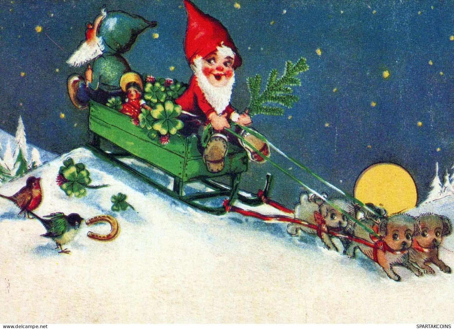 BABBO NATALE Buon Anno Natale Vintage Cartolina CPSM #PBB129.IT - Santa Claus