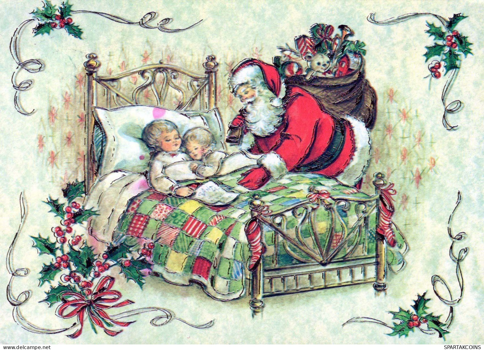 BABBO NATALE Buon Anno Natale Vintage Cartolina CPSM #PBB064.IT - Santa Claus