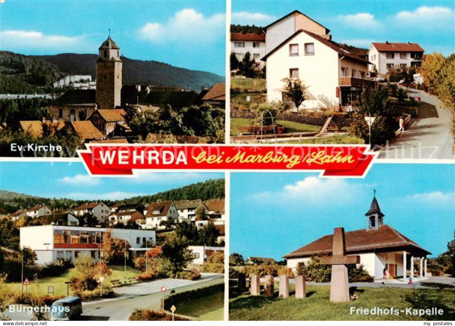 73865906 Wehrda Marburg Lahn Ortsansicht Mit Kirche Wohnhaeuser Buergerhaus Frie - Marburg