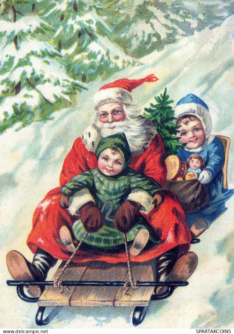WEIHNACHTSMANN SANTA CLAUS KINDER WEIHNACHTSFERIEN Vintage Postkarte CPSM #PAK316.DE - Santa Claus