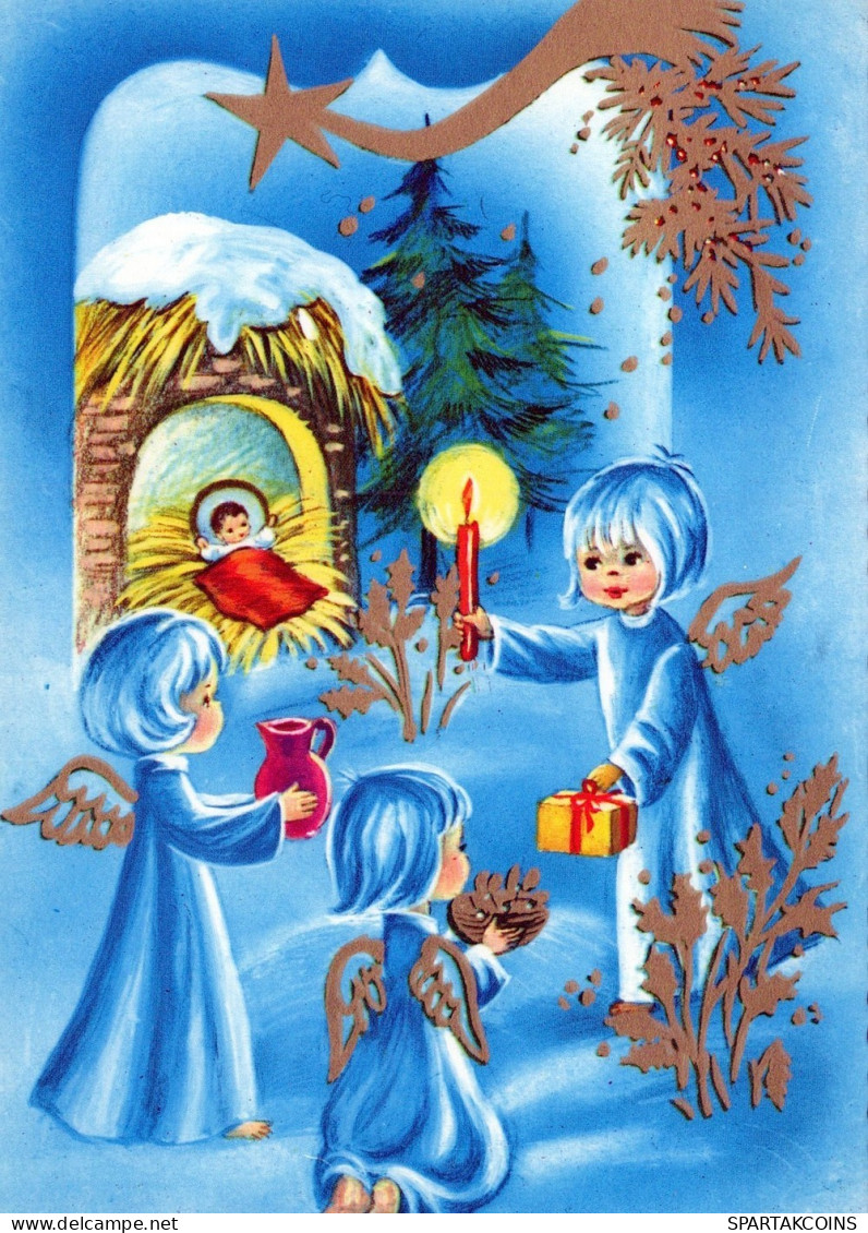 ENGEL WEIHNACHTSFERIEN Feiern & Feste Vintage Ansichtskarte Postkarte CPSM #PAH828.DE - Engel