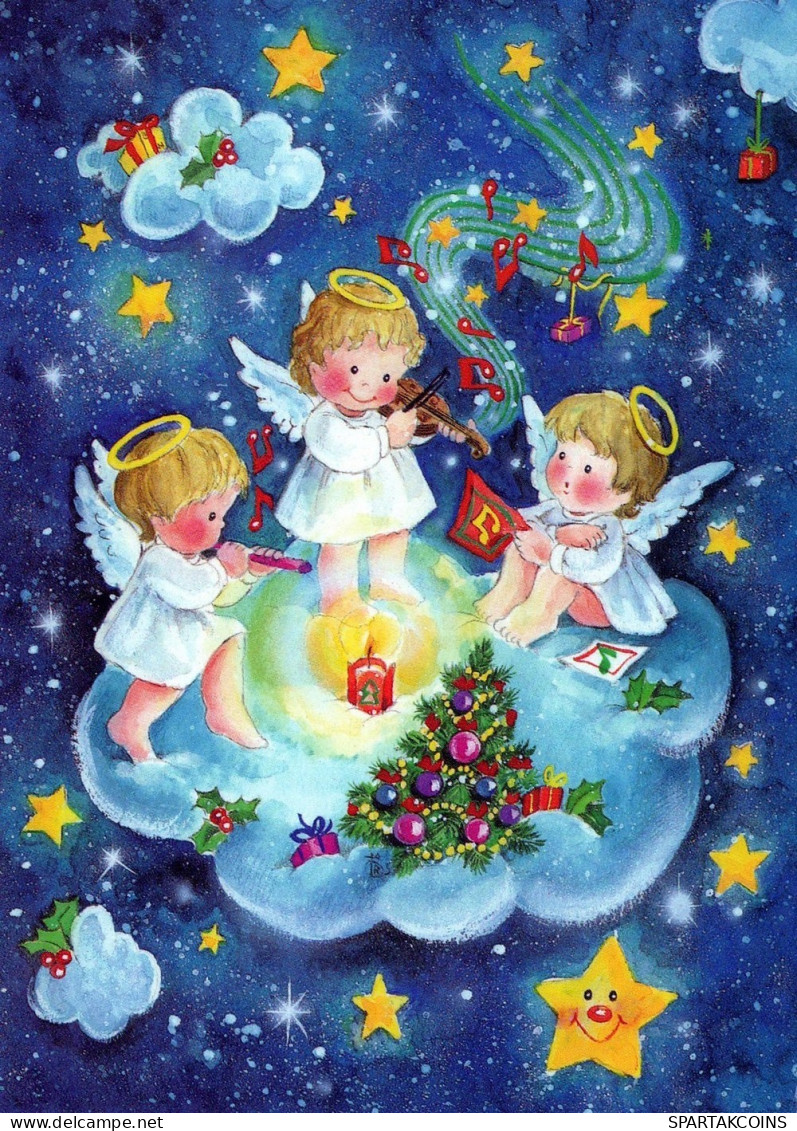 ENGEL WEIHNACHTSFERIEN Feiern & Feste Vintage Ansichtskarte Postkarte CPSM #PAG953.DE - Angels