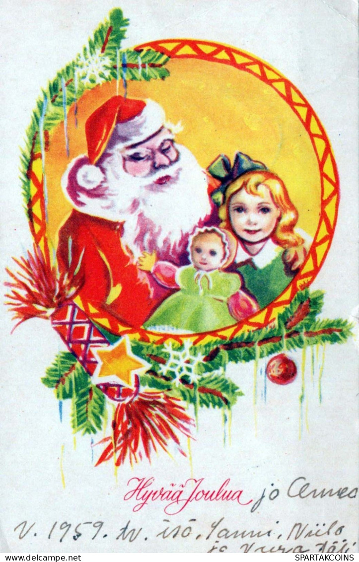 PAPÁ NOEL Feliz Año Navidad Vintage Tarjeta Postal CPSMPF #PKG290.ES - Santa Claus
