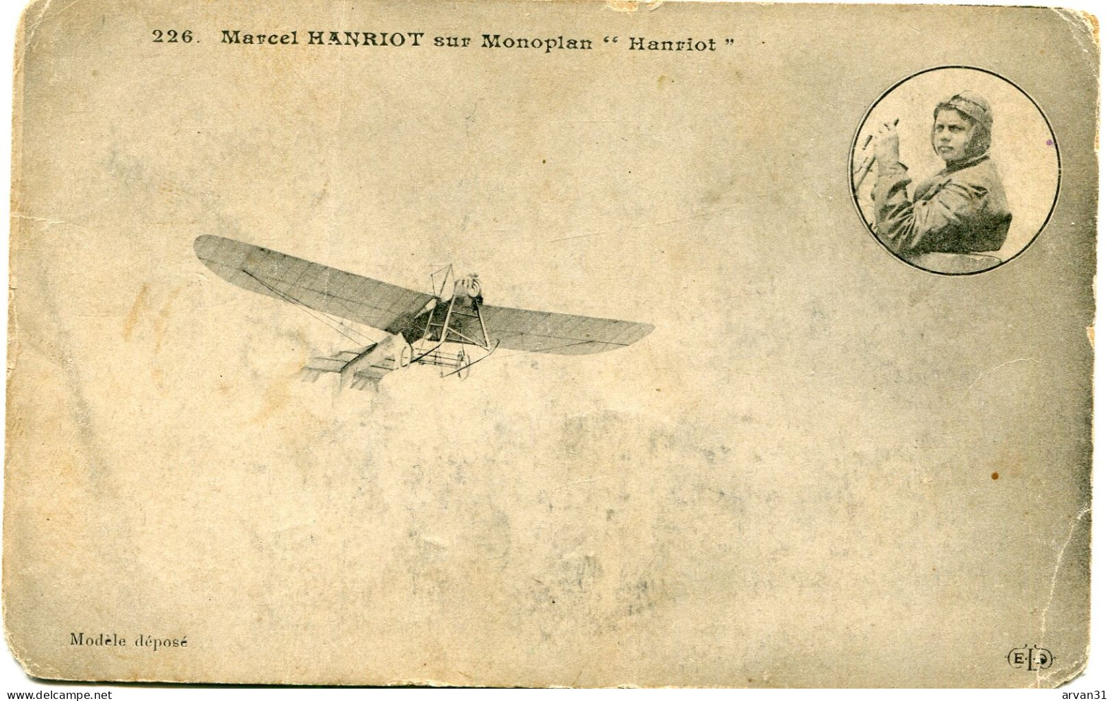 Marcel HANRIOT Sur MONOPLAN '' HANRIOT ''  - - Aviateurs