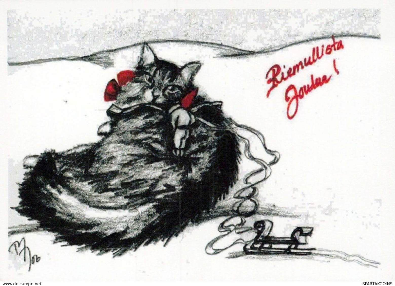 GATO GATITO Animales Vintage Tarjeta Postal CPSM #PBQ909.ES - Cats
