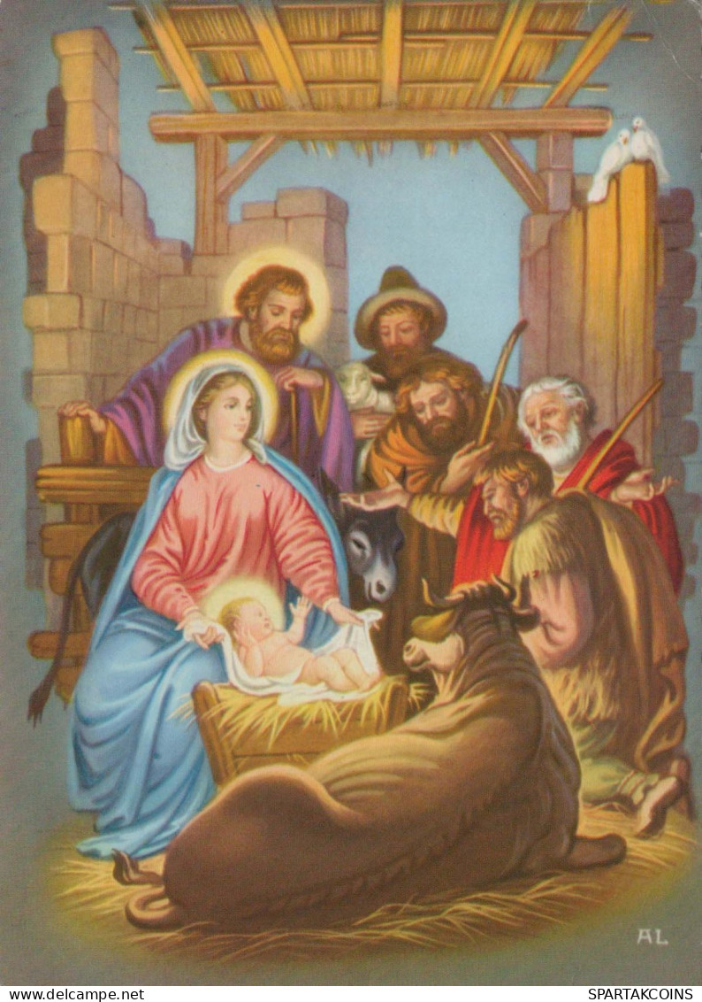 Virgen María Virgen Niño JESÚS Navidad Religión Vintage Tarjeta Postal CPSM #PBP686.ES - Virgen Mary & Madonnas