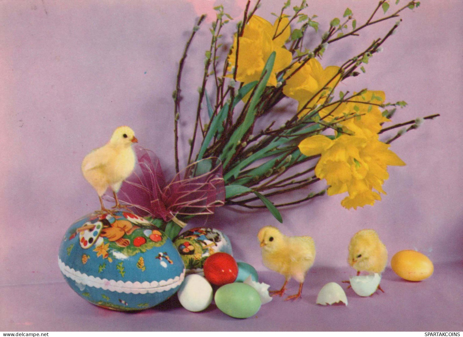 PASCUA POLLO HUEVO Vintage Tarjeta Postal CPSM #PBO929.ES - Easter