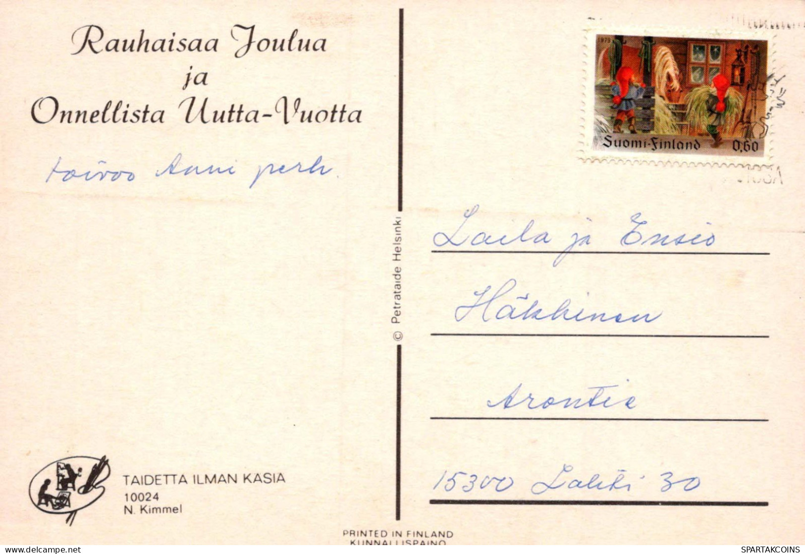 Feliz Año Navidad VELA Vintage Tarjeta Postal CPSM #PBN801.ES - Anno Nuovo