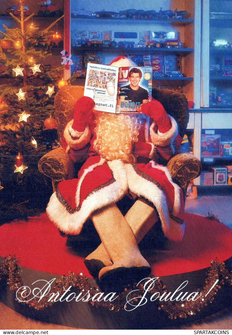 PAPÁ NOEL Feliz Año Navidad Vintage Tarjeta Postal CPSM #PBL313.ES - Santa Claus