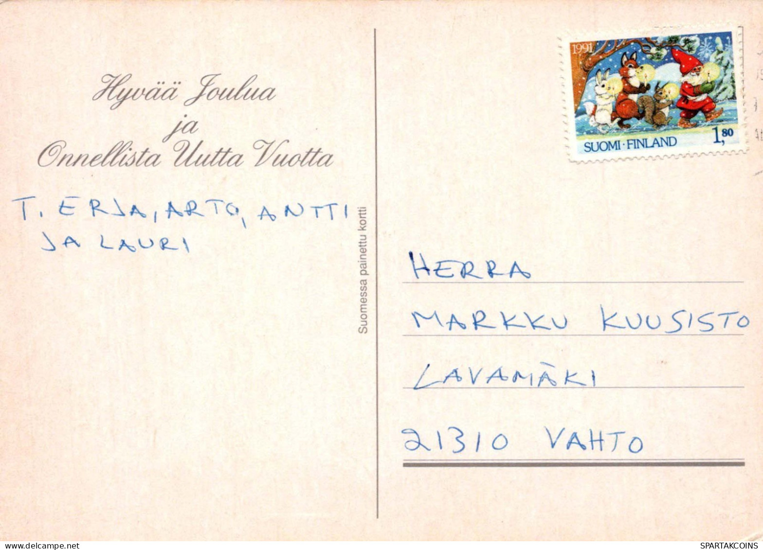 PAPÁ NOEL Feliz Año Navidad Vintage Tarjeta Postal CPSM #PBL116.ES - Santa Claus