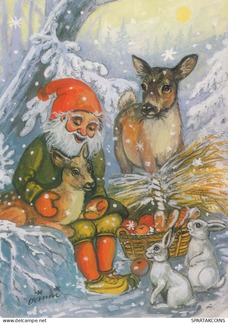 PAPÁ NOEL Feliz Año Navidad Vintage Tarjeta Postal CPSM #PBL186.ES - Santa Claus