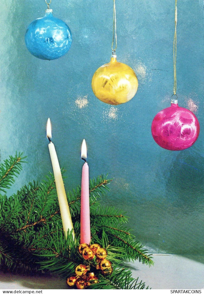 Feliz Año Navidad VELA Vintage Tarjeta Postal CPSM #PAZ302.ES - Neujahr