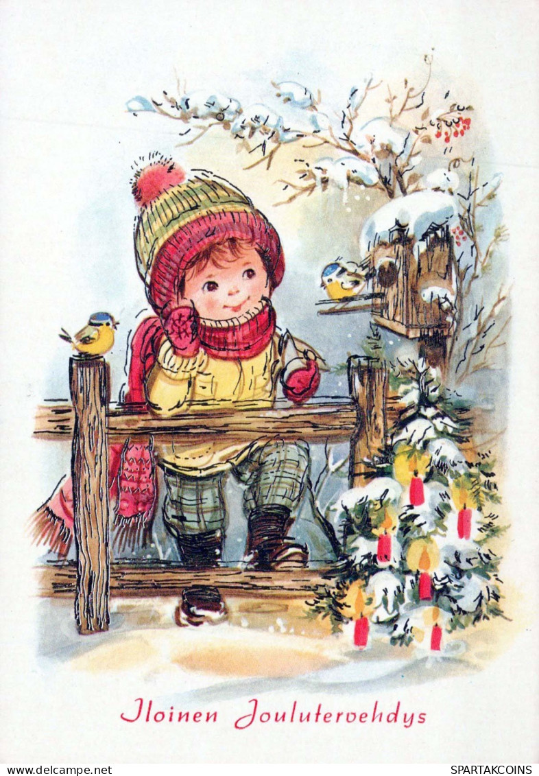 Feliz Año Navidad NIÑOS Vintage Tarjeta Postal CPSM #PAW812.ES - Neujahr