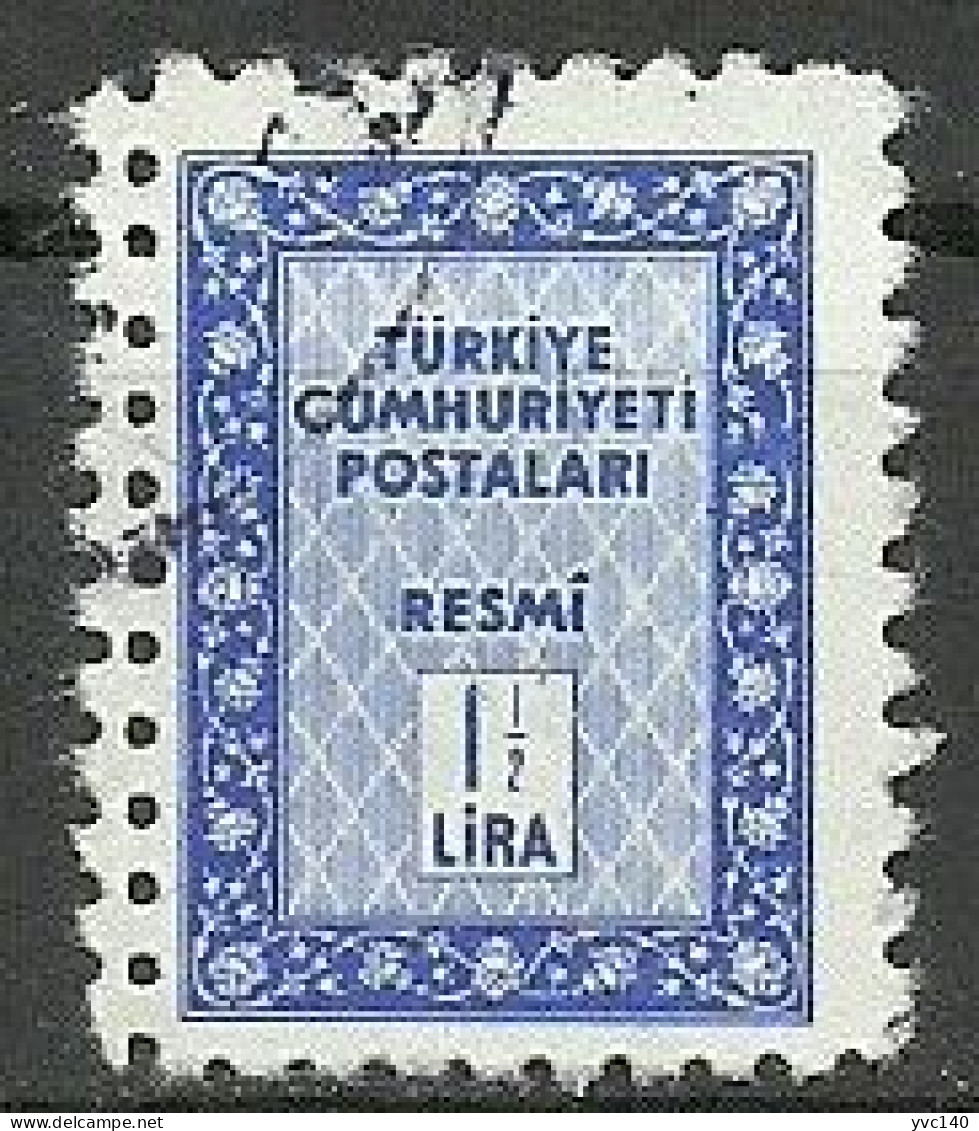 Turkey; 1960 Official Stamp 1 1/2 L. ERROR "Double Perf." - Timbres De Service
