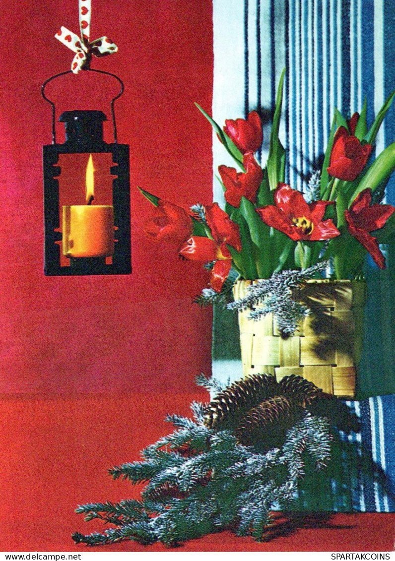 Feliz Año Navidad VELA Vintage Tarjeta Postal CPSM #PAW007.ES - New Year