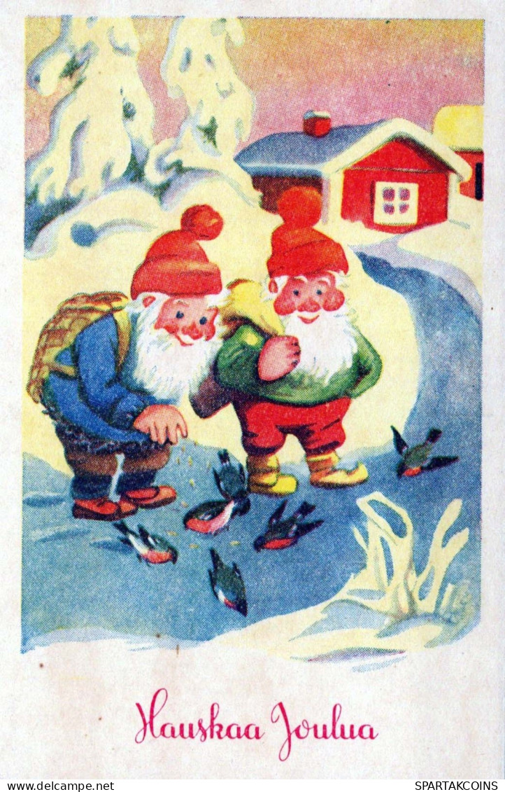 Neujahr Weihnachten GNOME Vintage Ansichtskarte Postkarte CPSMPF #PKG421.DE - Neujahr