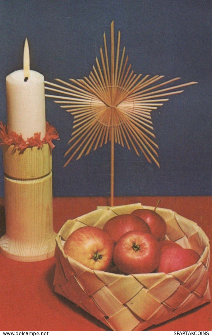 Neujahr Weihnachten KERZE Vintage Ansichtskarte Postkarte CPSMPF #PKG172.DE - Neujahr