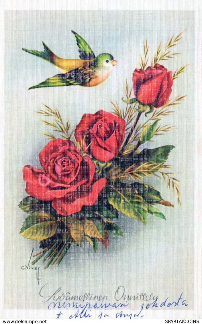 FLOWERS Vintage Ansichtskarte Postkarte CPSMPF #PKG111.DE - Flowers