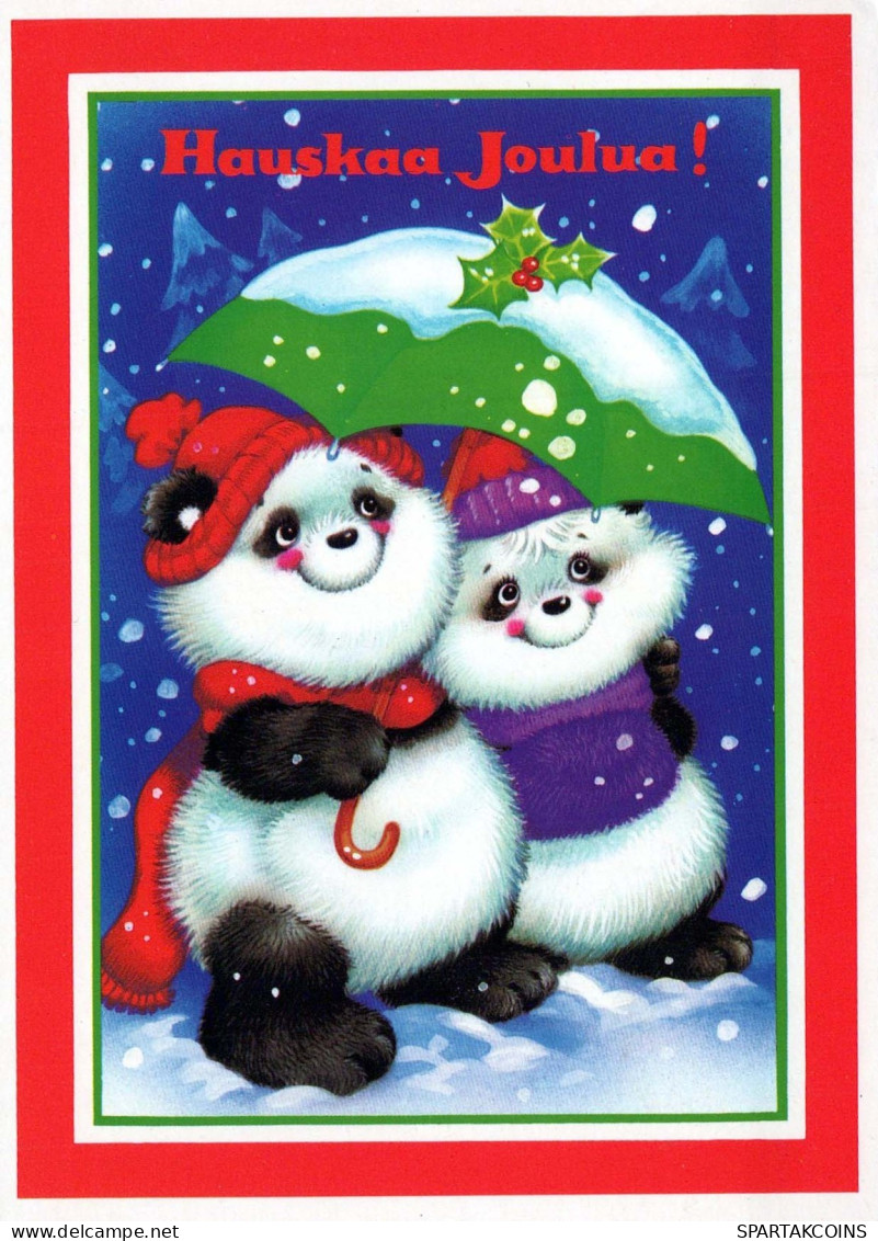Neujahr Weihnachten GEBÄREN Tier Vintage Ansichtskarte Postkarte CPSM #PBS294.DE - Neujahr