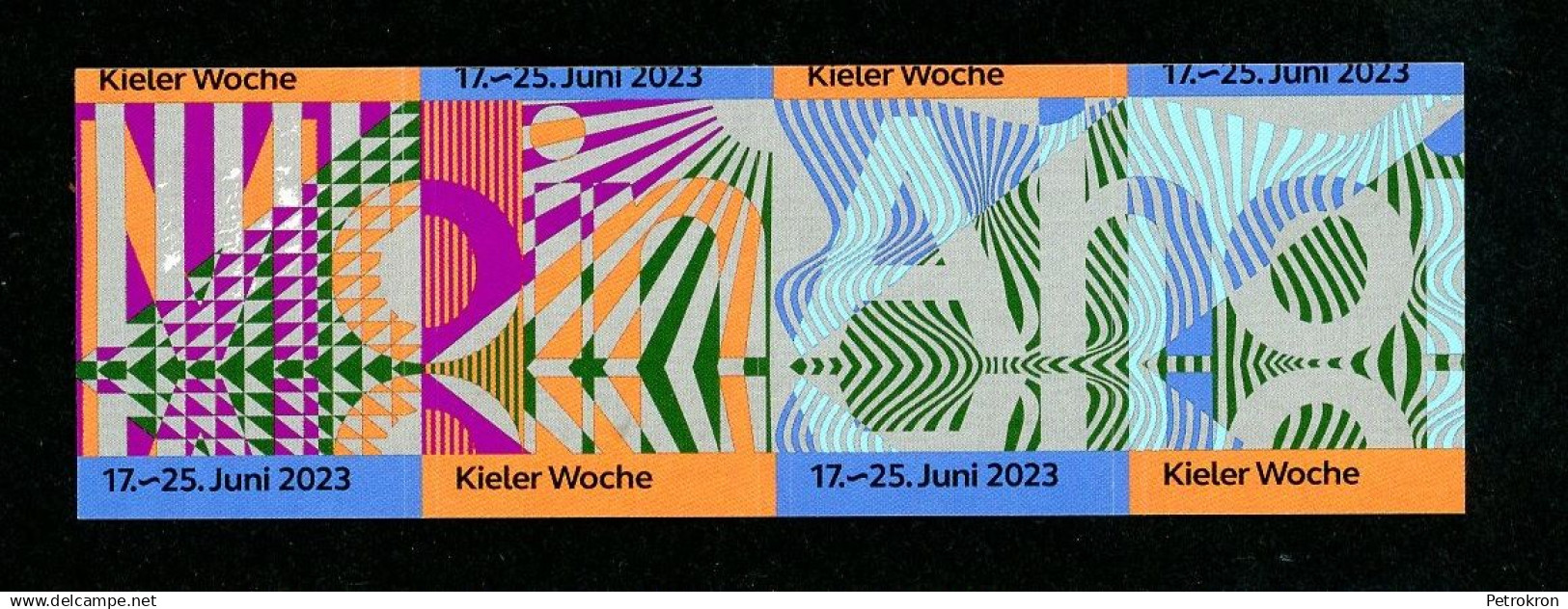 3 Viererstreifen Sticker Aufkleber Kiel Kieler Woche Ostsee 2023 Bestzustand! - Stickers