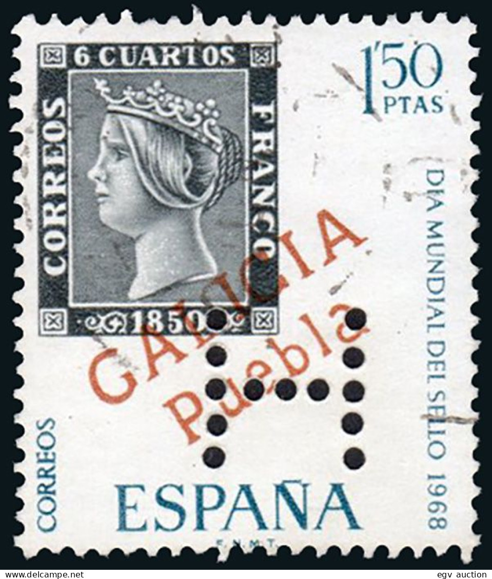 Madrid - Perforado - Edi O 1869 - "H" (Librería) - Oblitérés