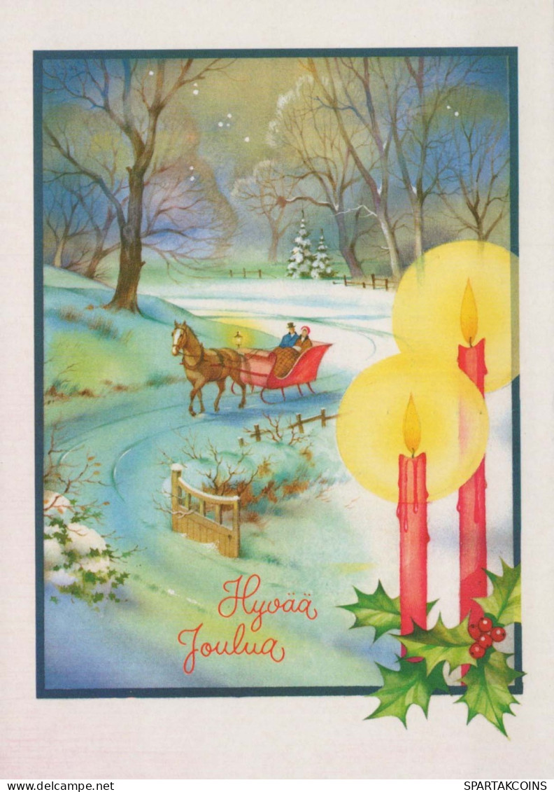 Neujahr Weihnachten KERZE Vintage Ansichtskarte Postkarte CPSM #PBO047.DE - New Year