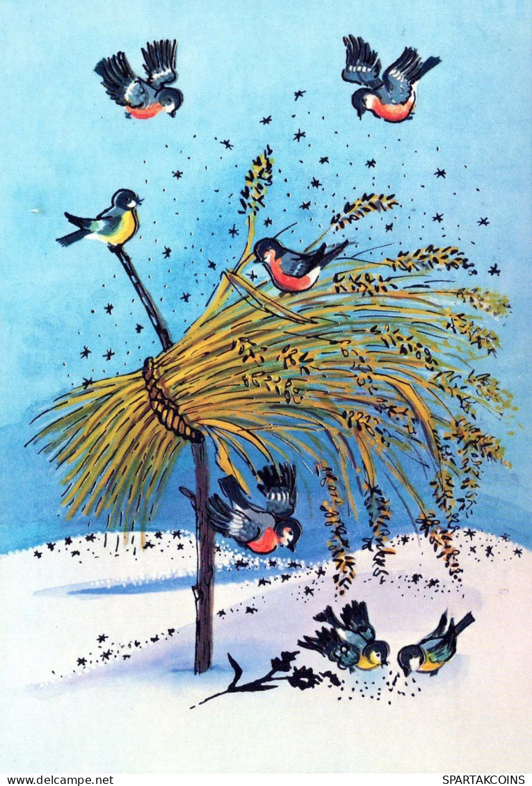 Neujahr Weihnachten VOGEL Vintage Ansichtskarte Postkarte CPSM #PBM676.DE - New Year