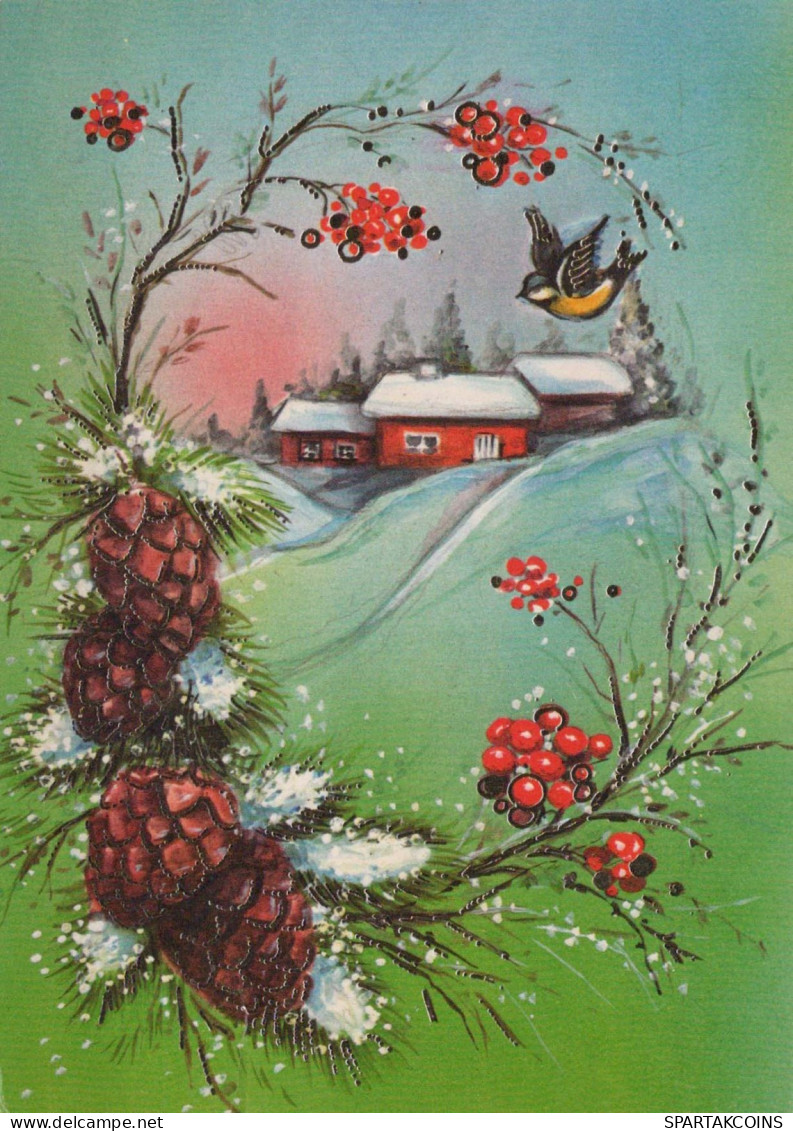 Neujahr Weihnachten VOGEL Vintage Ansichtskarte Postkarte CPSM #PBM737.DE - New Year