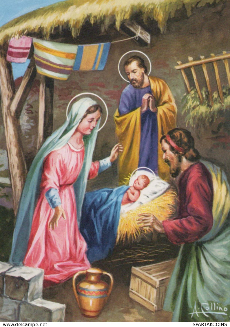 Jungfrau Maria Madonna Jesuskind Weihnachten Religion Vintage Ansichtskarte Postkarte CPSM #PBB715.DE - Vierge Marie & Madones
