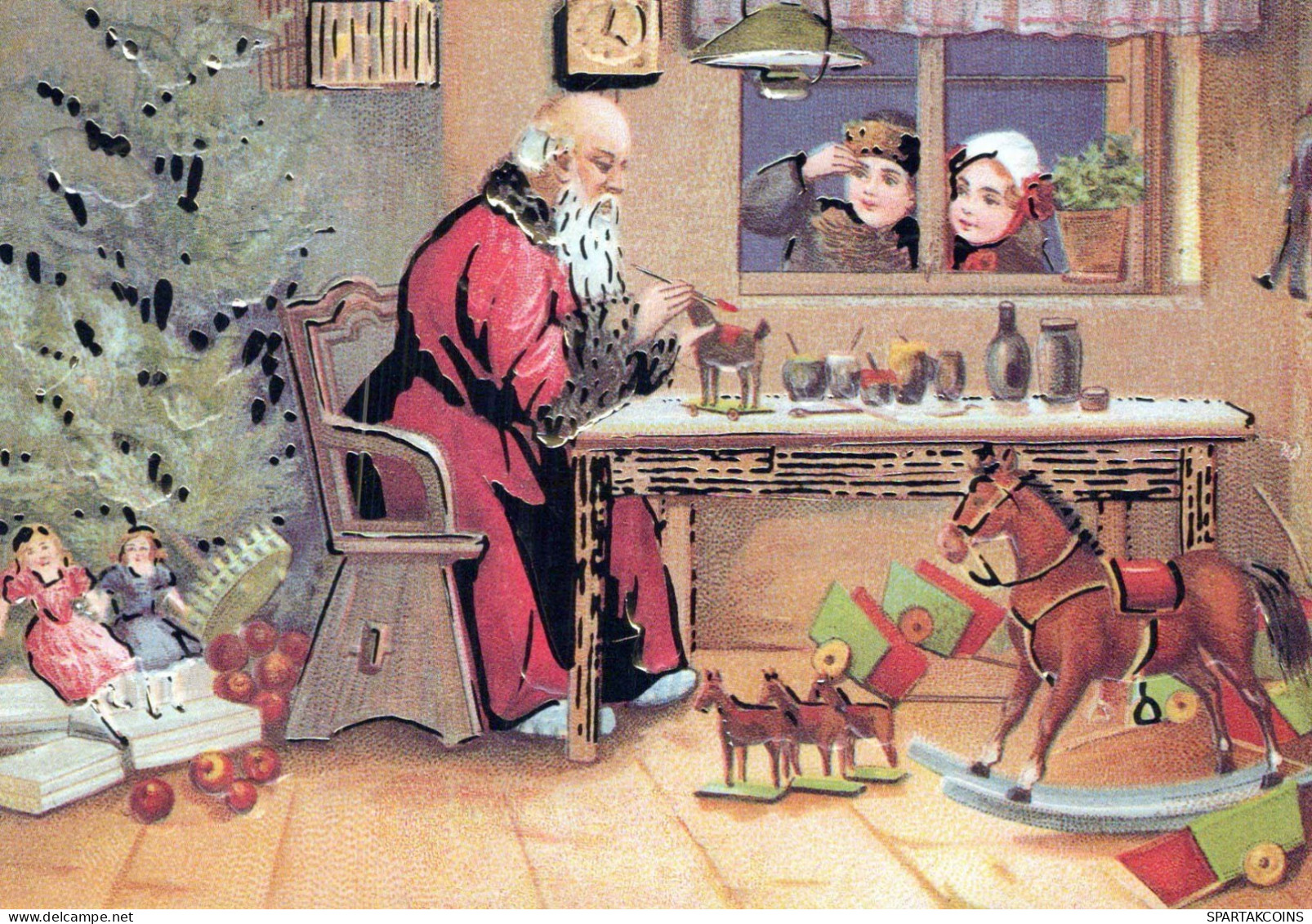 WEIHNACHTSMANN SANTA CLAUS Neujahr Weihnachten Vintage Ansichtskarte Postkarte CPSM #PBB063.DE - Santa Claus