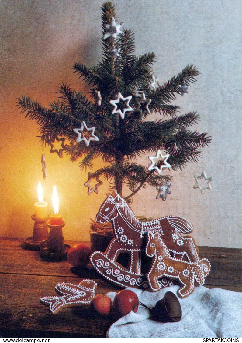 Neujahr Weihnachten KERZE Vintage Ansichtskarte Postkarte CPSM #PBA804.DE - Neujahr