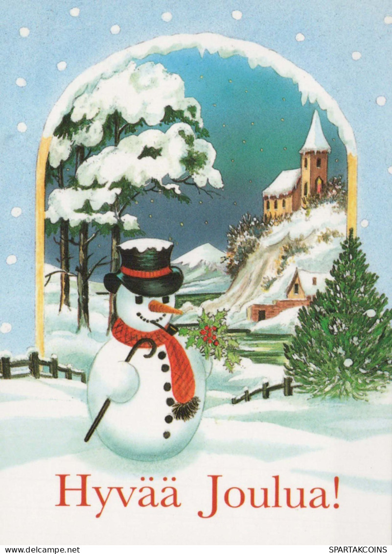 Neujahr Weihnachten SCHNEEMANN Vintage Ansichtskarte Postkarte CPSM #PAZ671.DE - New Year