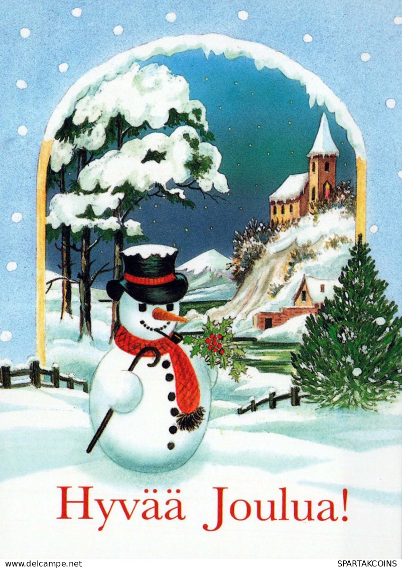 Neujahr Weihnachten SCHNEEMANN Vintage Ansichtskarte Postkarte CPSM #PAZ671.DE - New Year