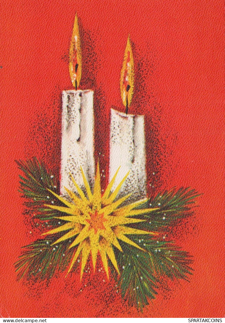 Neujahr Weihnachten KERZE Vintage Ansichtskarte Postkarte CPSM #PAZ606.DE - New Year