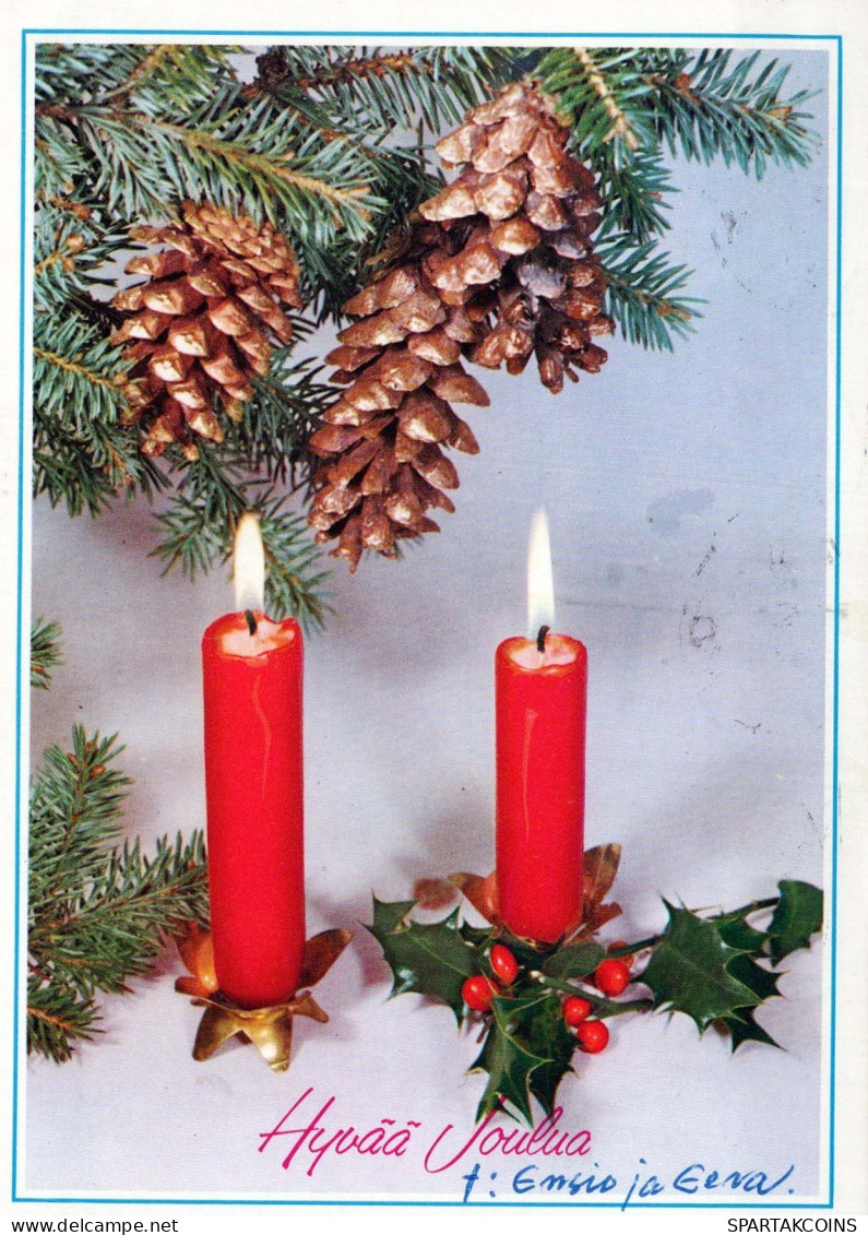 Neujahr Weihnachten KERZE Vintage Ansichtskarte Postkarte CPSM #PAZ546.DE - Neujahr