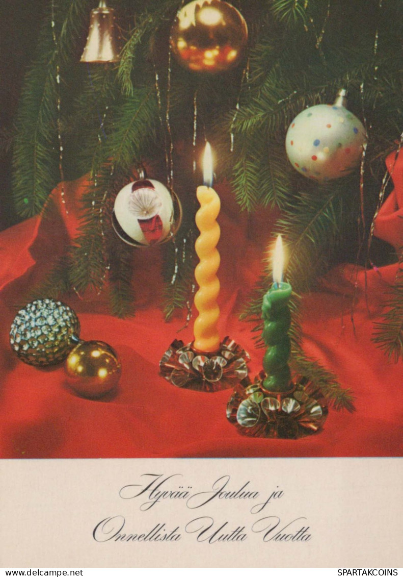 Neujahr Weihnachten KERZE Vintage Ansichtskarte Postkarte CPSM #PAZ304.DE - Nouvel An