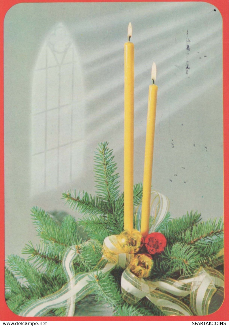 Neujahr Weihnachten KERZE Vintage Ansichtskarte Postkarte CPSM #PAZ244.DE - Nouvel An
