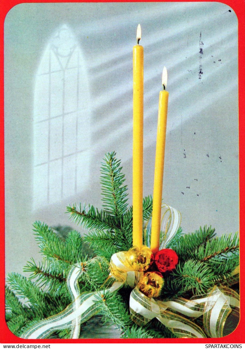 Neujahr Weihnachten KERZE Vintage Ansichtskarte Postkarte CPSM #PAZ244.DE - Neujahr