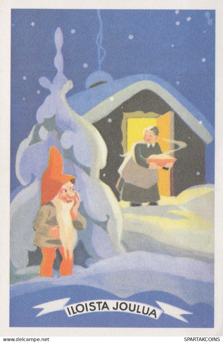 Neujahr Weihnachten GNOME Vintage Ansichtskarte Postkarte CPSM #PAY970.DE - Nouvel An