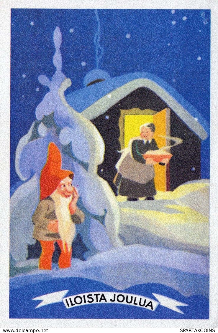 Neujahr Weihnachten GNOME Vintage Ansichtskarte Postkarte CPSM #PAY970.DE - Nouvel An