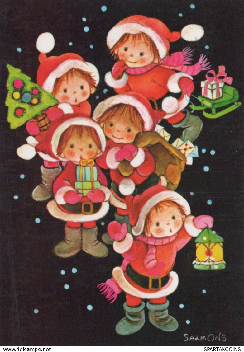 Neujahr Weihnachten KINDER Vintage Ansichtskarte Postkarte CPSM #PAY068.DE - Nouvel An