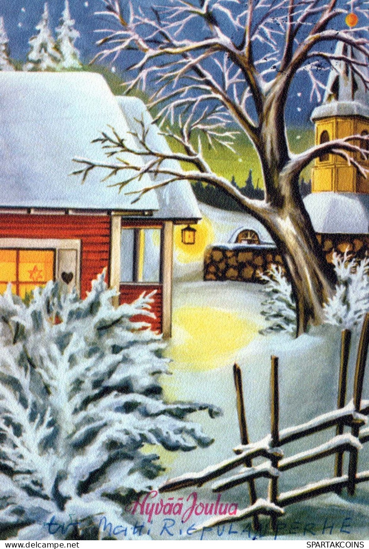Neujahr Weihnachten KIRCHE Vintage Ansichtskarte Postkarte CPSM #PAY445.DE - New Year