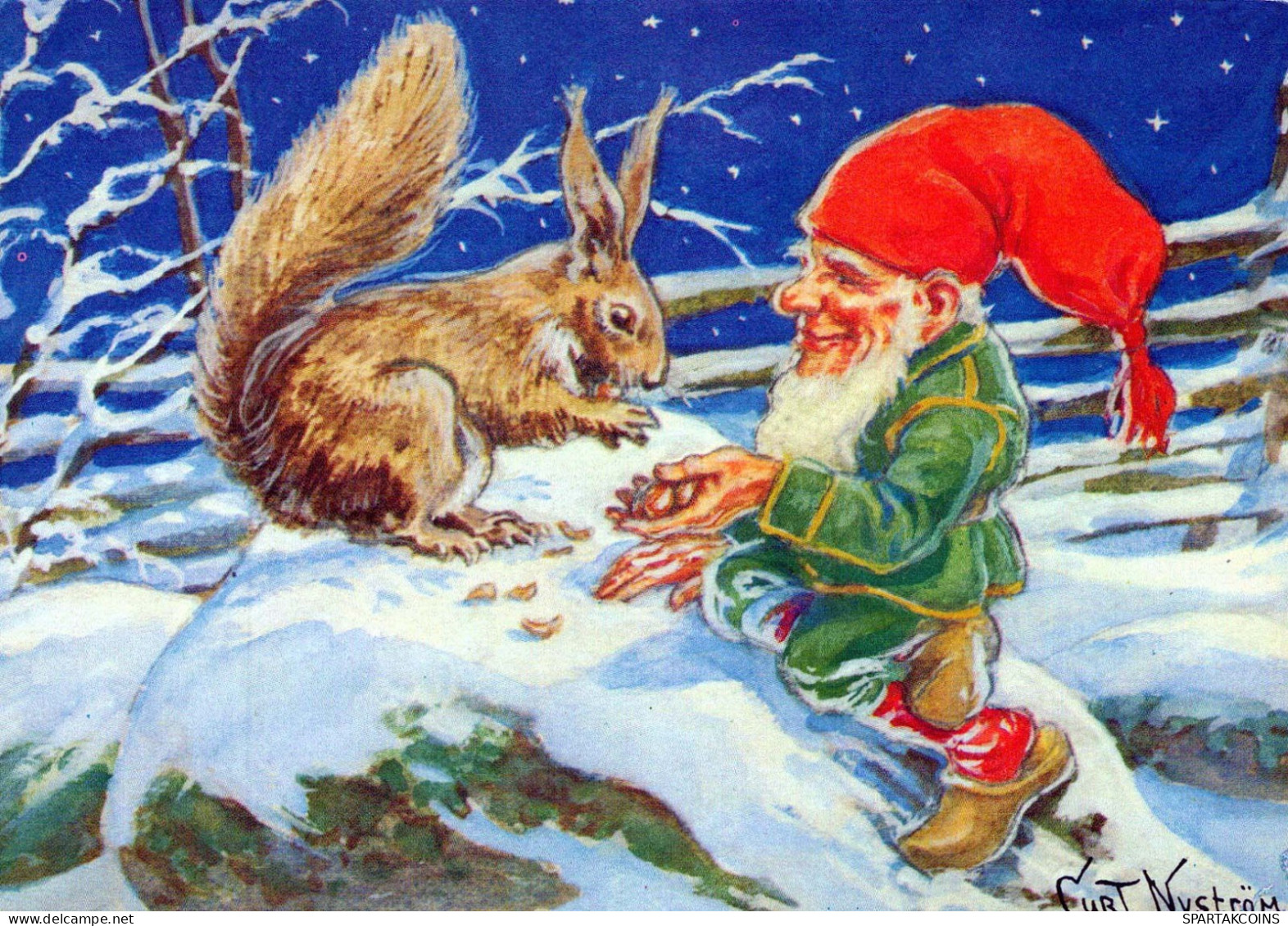 Neujahr Weihnachten GNOME Vintage Ansichtskarte Postkarte CPSM #PAW621.DE - New Year